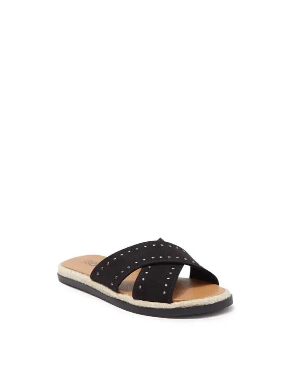 Nordstrom Rack "Phoebe" BNWT espadrille slide sandal size 7.5 NEW black studded